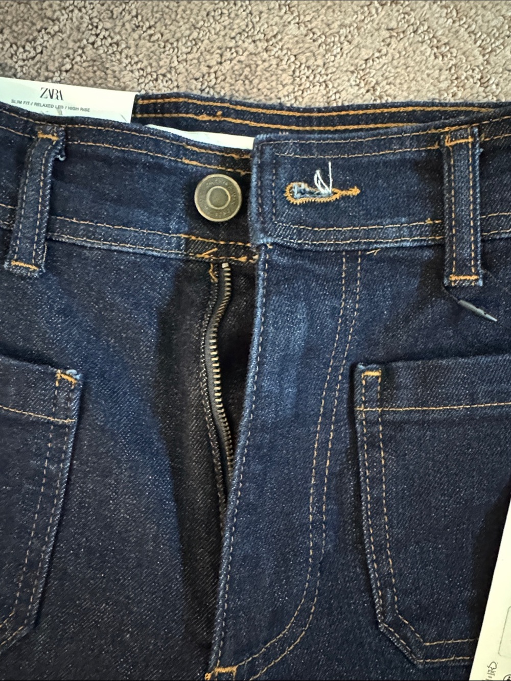 Zara Dark Blue Flare Jeans - Picture 3 of 10